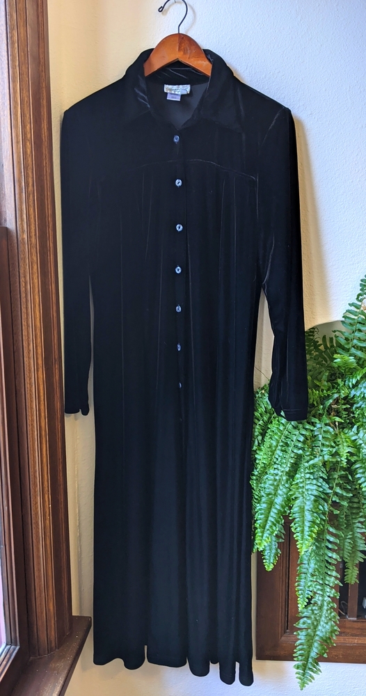 Velvet Collared Button Down Witchy Fall Dress